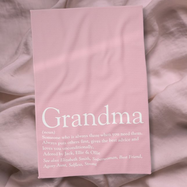 Bästa mormor någonsin, mormor Definition Rosa Kökshandduk (Best Ever Grandma, Grandmother Definition Pink Kitchen Towel)