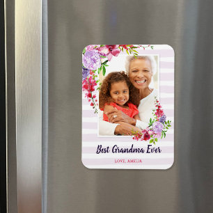 Bästa mormor någonsin Mors dag-fotot i Anpassnings Magnet