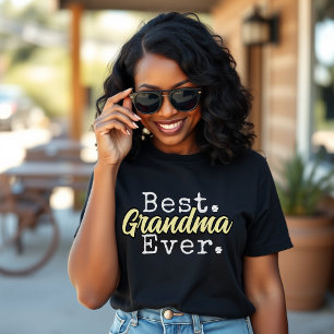 Bästa mormor någonsin mors dag svart & gul t shirt
