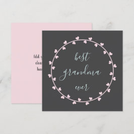 Bästa mormor någonsin Mor's Day Card rosa hearts Inbjudningar