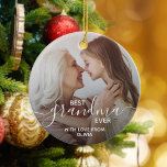 Bästa mormor någonsin-Personlig-foto Julgransprydnad Keramik<br><div class="desc">Ge den bästa mormor en anpassningsbar ornament den här julhelgen. Skapa din egen personlig julprydnad,  inklusive ditt eget foto och meddelande.</div>