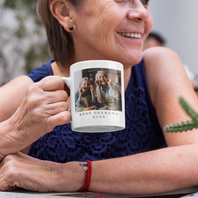 Bästa mormor någonsin-Personligen för fotofoto-Ful Kaffemugg (Skapare uppladdad)
