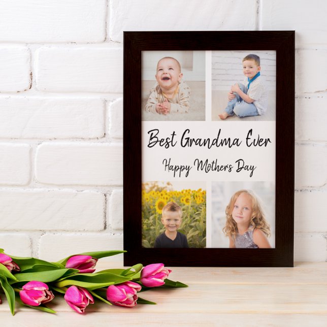 Bästa mormor någonsin Photo Collage Mors dag Card Inbjudningar (Skapare uppladdad)