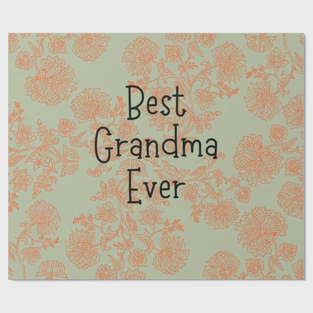 Bästa mormor någonsin presentpapper (Platt)