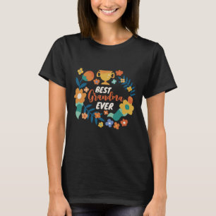 Bästa mormor någonsin Retro Flower Blommigt Utandn T Shirt