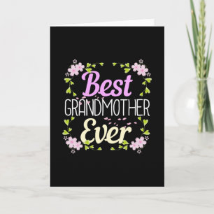 Bästa mormor någonsin - Rosa blommor Kort