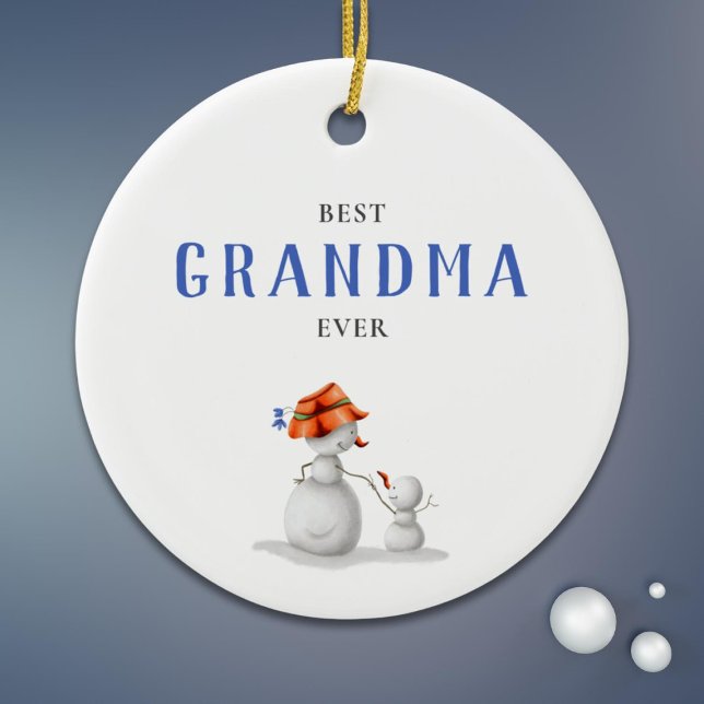 Bästa mormor någonsin Snögubbe Julgransprydnad Keramik (Skapare uppladdad)