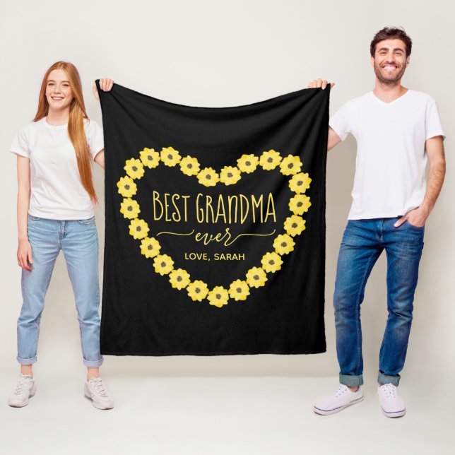 Bästa mormor någonsin Solrosslemhinnan, Personlig Fleecefilt (På plats)