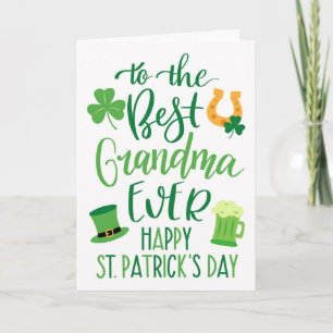 Bästa mormor någonsin St patrick's day Typografi Kort