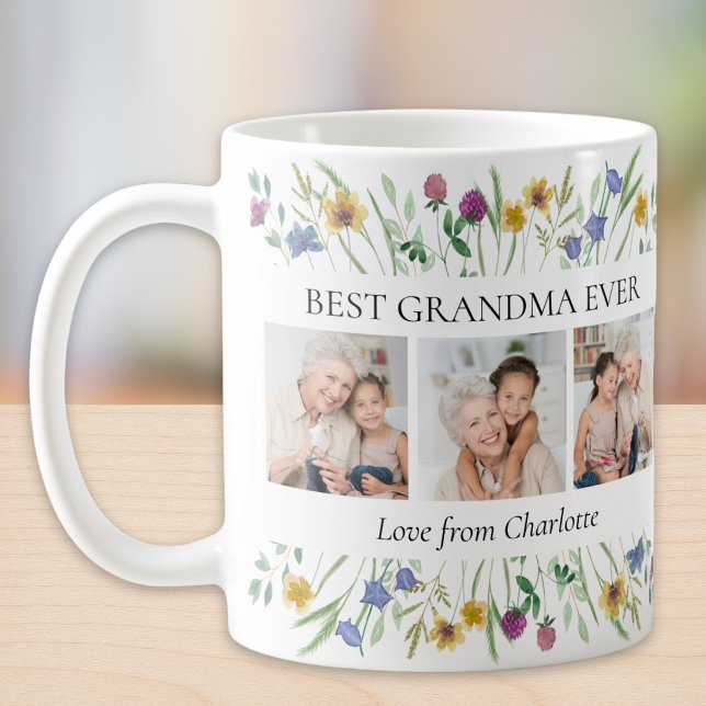 Bästa mormor någonsin Vildblomma Foto  Kaffemugg (Skapare uppladdad)