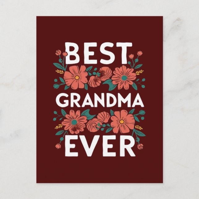 Bästa mormor någonsin vykort (Framsida)
