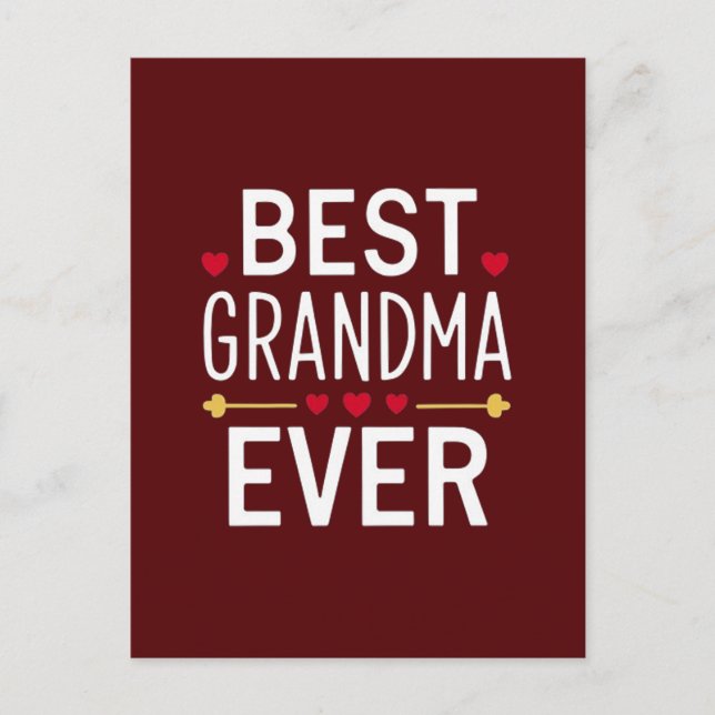 Bästa mormor någonsin vykort (Framsida)