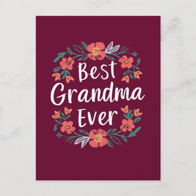 Bästa mormor någonsin vykort (Framsida)
