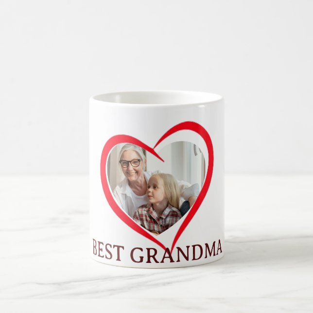 Bästa mormor Personlig egen fotomugg Kaffemugg (Center)