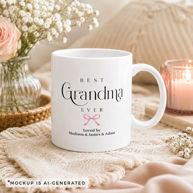 Bästa Mormor Present Personlig Kaffemugg (Best Grandma Gift Personalized Coffee Mug)
