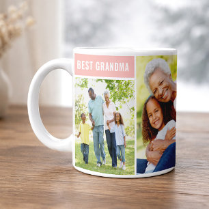 Bästa Mormor Rosa Fotokollage Kaffemugg