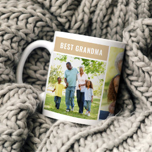 Bästa mormor solbränna fotokollage kaffemugg