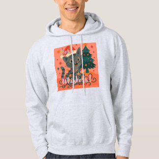 Bästa morrhår! Rolig jultomte katt Hoodie