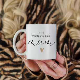 Bästa Morsa-Guld-hjärt-nutida calligrafi - minimal Kaffemugg