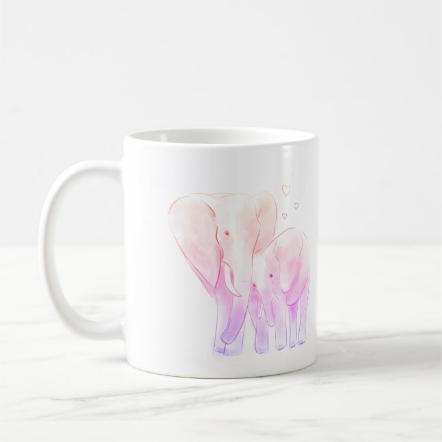 Bästa morsa någonsin-beundransvärda elefantskiss kaffemugg (Vänster)
