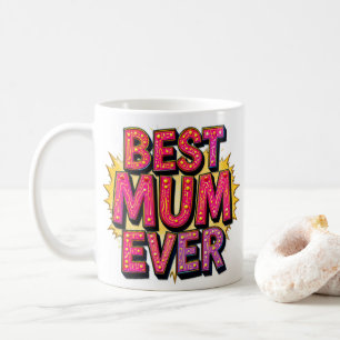 Bästa Morsa någonsin Offert Röd Rosa Lila Kaffemugg