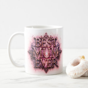 Bästa Morsa någonsin Rosa för fjäril Kaffemugg