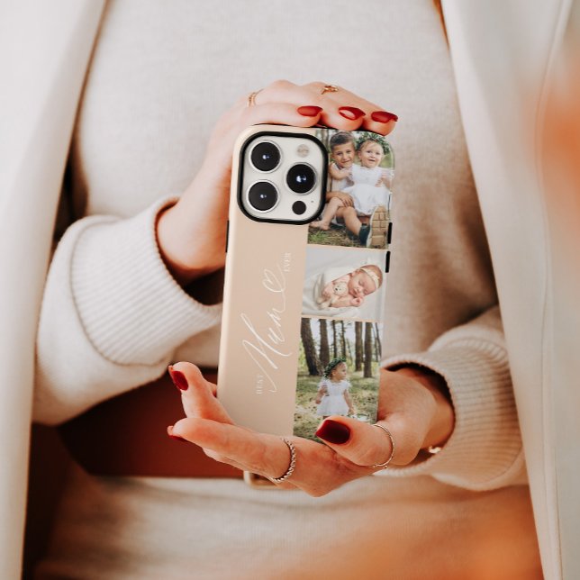 Bästa Morsa någonsin tidigare skript Mors dag 3-fo (Best Mum Ever Script Mother's Day 3 Photo Collage Case-Mate iPhone Case)