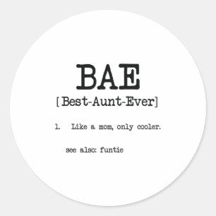 Bästa Moster någonsin BAE Coola Auntie-gåvor Runt Klistermärke