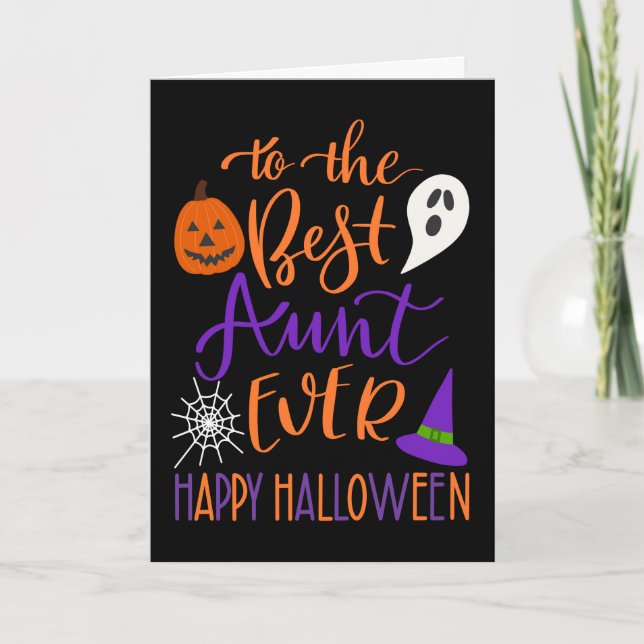Bästa Moster någonsin Halloween inom Orange och Li Kort (Framsida)