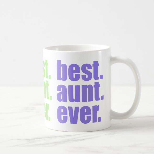 Bästa Moster någonsin i Violet, Grönt och koral Kaffemugg (Höger)