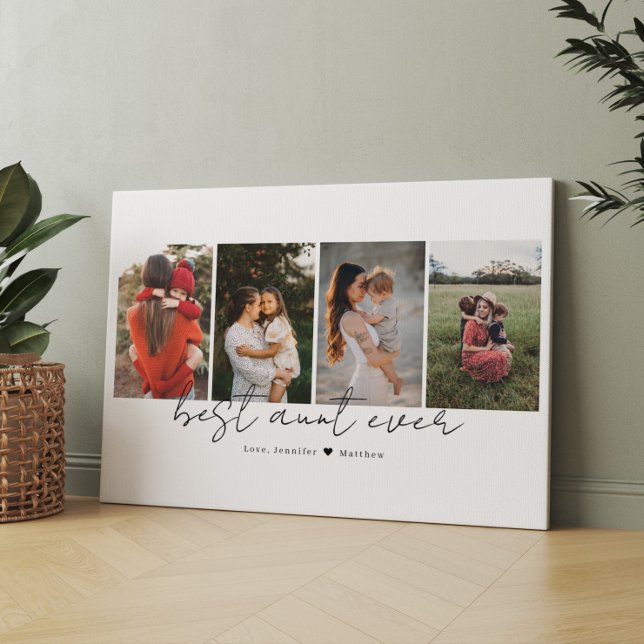 Bästa Moster någonsin Modern Script 4 Photos Colla Canvastryck (Skapare uppladdad)