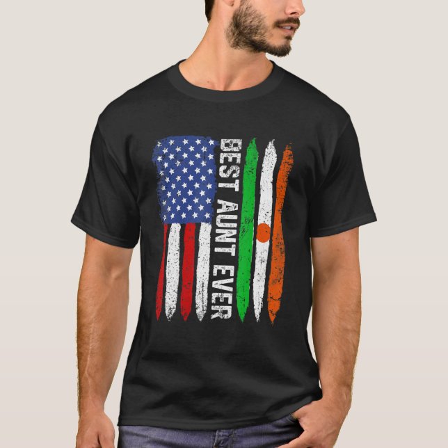Bästa Moster någonsin Mors dag Niger USA Flagga Re T Shirt (Framsida)