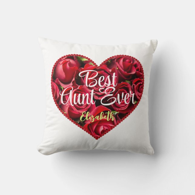 Bästa Moster någonsin Red Heart-unika typografi Kudde (Framsida)
