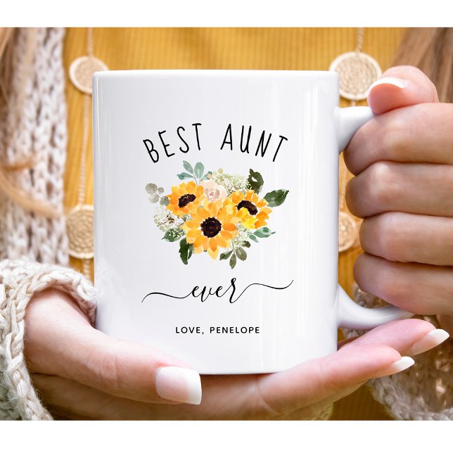 Bästa Moster någonsin | Söt Rustic-blommor Kaffemugg (Skapare uppladdad)