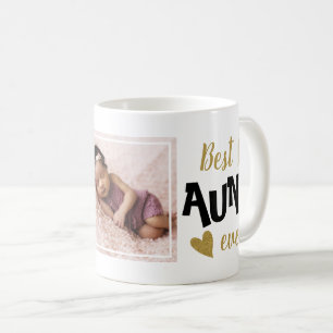 Bästa Moster någonsin två fotosvarta och Guld Kaffemugg