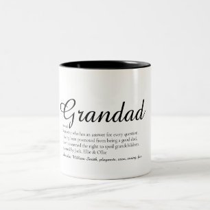 Bästa någonsin-Grandpa, Grandad, Pappa-definitions Två-Tonad Mugg