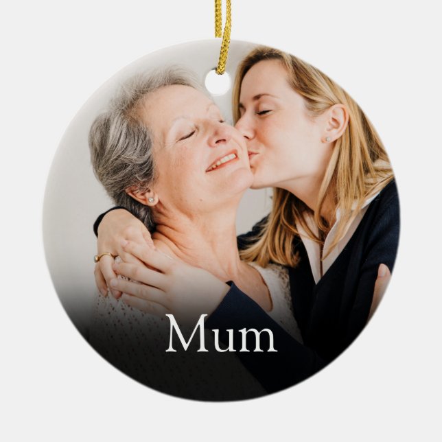 Bästa någonsin Mamma Mor Definition Foto Julgransprydnad Keramik (Framsidan)