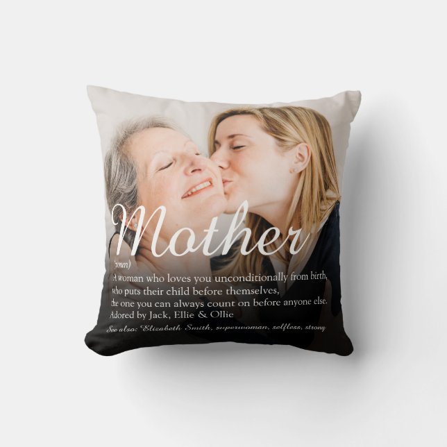 Bästa någonsin Mamma, Morsa, Mor-definitionsfoto Kudde (Framsida)