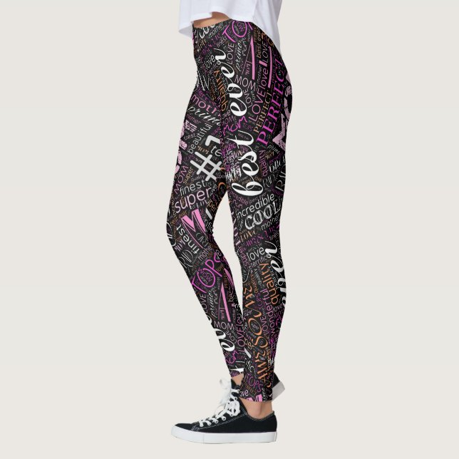 Bästa någonsin-Ord-molnet ID262, Mamma Leggings (Vänster)