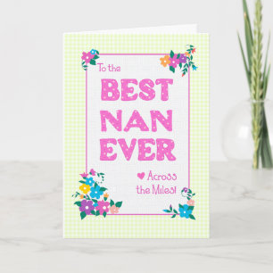 Bästa Nan någonsin Mors dag över Miles Card Kort