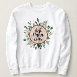 Bästa Nana Mormor Någonsin Rustik Trä och Lövverk T Shirt