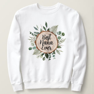 Bästa Nana Mormor Någonsin Rustik Trä och Lövverk T Shirt