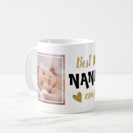 Bästa Nana någonsin 2-fotosvart och Guld-kaffe Mug Kaffemugg