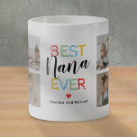 Bästa Nana någonsin 8-foto Kaffemugg<br><div class="desc">Personlig mormafé mugg med texten "best nana ever" och barnen namn. Plus 8 värdefull fotomall för familjen som du kan anpassa med ditt eget för att göra detta till en speciell barnmorskegåva från extra.</div>