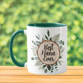 Bästa Nana någonsin Anpassad teckning Rustik Träfl Mugg