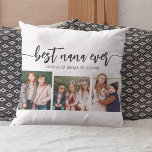 Bästa NaNa någonsin - FoCollage Kudde<br><div class="desc">Fira din NaNa med Best NaNa Aldrig Grandchildren Photo Collage Dekorativ kudde. Den här personligen har ett vackert ordnat kollage av omhuldade foton, som fångar speciella ögonblick med sina barnbarn. Den är gjord av högkvalitativa material och tillför en snyggt och känslosam beröring till vilket utrymme som helst, perfekt för att...</div>