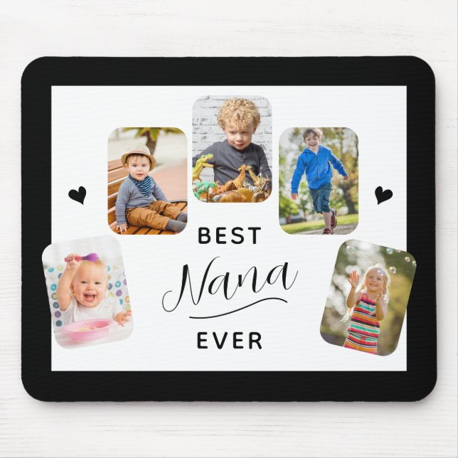 Bästa Nana Någonsin Kalligrafi 5 Foto Musmatta (Framsidan)