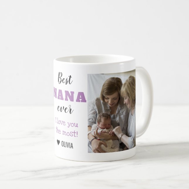 Bästa Nana någonsin Kärlek dig 2-foto Kaffemugg (Framsida höger)