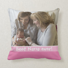 Bästa Nana någonsin Kärlek er 2-foto-Rosa Kudde