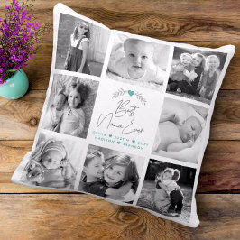 Bästa Nana någonsin Modern Script 8 Photo Collage Kudde